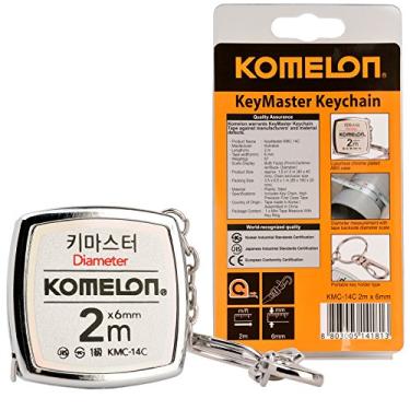 Imagem de Komelon KMC-14C Fita KeyMaster Medida 2 metros/Diâmetro Chaveiro Bolso Mini Chaveiro Anel de Medição Revestido Cromado com Manual em Inglês Incluído