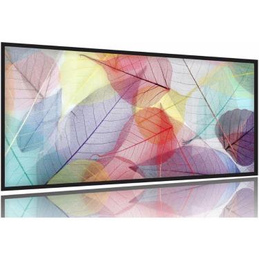 Imagem de Quadro Decorativo Folhas Coloridas 130x60 Moldura Preta 2x2