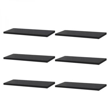 Imagem de Kit 6 Prateleiras 40 x 15cm Preta Suporte Invisível