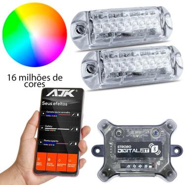 Imagem de Novo Strobo AJK Automotivo Com Bluetooth Carro 2 Faróis Led