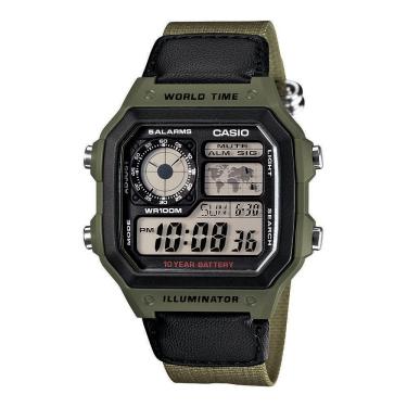Imagem de Relógio Masculino Digital Casio Multifunção AE1200WHB3BVDF - Verde