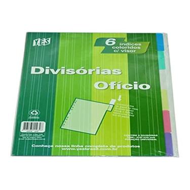 Imagem de Divisória para Fichário, Oficio, YES, com 6 Divisões, com visor, colorida, 6INTBSOR