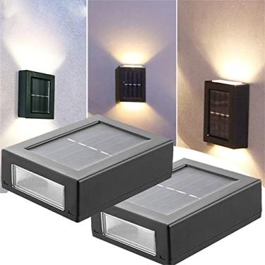 Imagem de Kit 2 Luminária Energia Solar, Luz LED Energia Solar Lâmpadas Led Com Sensor 2V/200MA IP65 à prova d'água