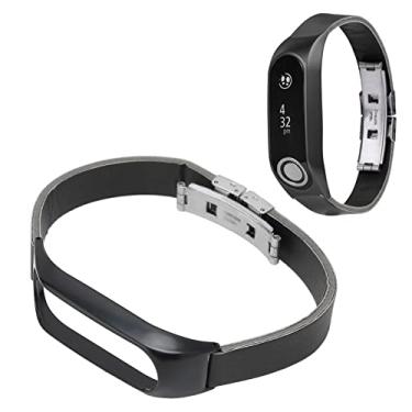 Imagem de ciciglow Pulseiras finas para smartwatch, pulseiras de substituição acessório durável pulseira de couro pulseira de liberação rápida para Tomtom Touch (preto cinto preto escuro)