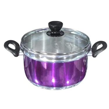 Imagem de Caçarola Premium Lilas c/Virola N.24 Tampa Vidro 4,1 Lts