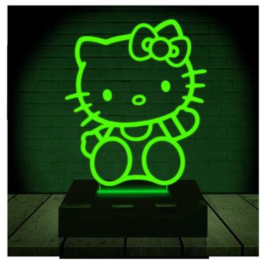 Imagem de Luminária Led 3d | Hello Kitty | Abajur