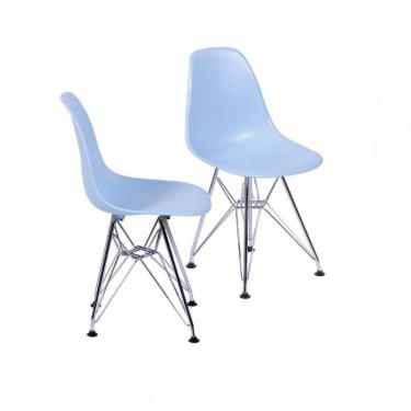 Imagem de Conjunto 2 Cadeiras Eames DKR Base Cromada OR Design Azul