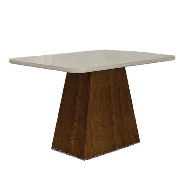 Imagem de Mesa de Jantar Slim Retangular Tampo MDF/Vidro 160cm Pampulha New Moveis Leifer