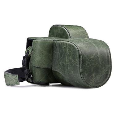 Imagem de MegaGear MG1341 Capa e alça de couro legítimo Ever Ready para câmera Fujifilm X-E3 (23 mm e 18 – 55 mm) com acesso à bateria, verde