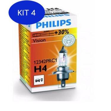 Imagem de Kit 4 Lampada Philips H4 Fiat Punto 1.6 11 À 13 Baixo/ Alto