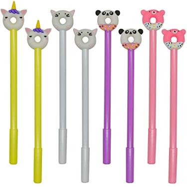 Imagem de Maydahui 12 peças de canetas de gel fofas de animais canetas de comida divertidas panda urso gato unicórnio estilo tinta preta para festa escola material de escritório