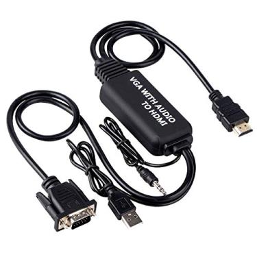 Imagem de Cabo VGA para HDMI com áudio - Conecte PC/laptop antigo ao novo monitor/tela/HDTV (3 m, macho para macho)