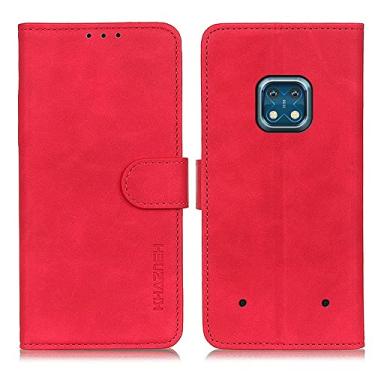 Imagem de Capas flip para smartphone Nokia XR20 carteira flip capa de telefone compartimento para cartão capa de telefone couro PU corpo inteiro à prova de choque fecho magnético capa protetora para Nokia XR20 Flip Cases (cor: vermelho)