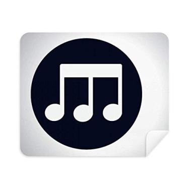 Imagem de Pano de limpeza preto com notas musicais Triple-Quaver 2 peças de tecido de camurça