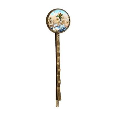 Imagem de Bobby Pin Headwear cabelo rosa retrô de metal flores brancas