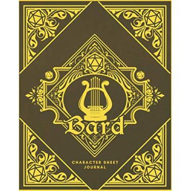 Imagem de Bard Character Sheet Journal: DnD Notebook With 50 Character Pages and 100 Mixed Pages (Lined, Graph, Hex & Blank)For Role Playing Fantasy Games I ... Create Characters, Maps, Plans, Spell & More