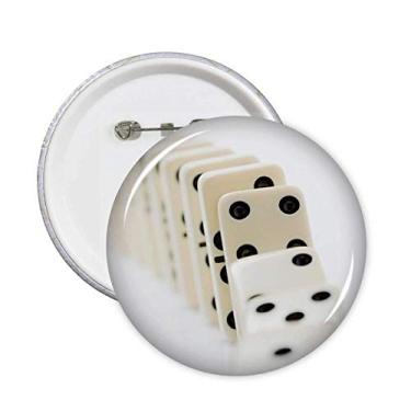 Imagem de Jogo Pai Gow Dominoes Foto Pinos Redondos Emblema Botão Decoração Acessório 5 peças