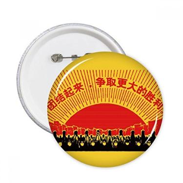 Imagem de Sun Masses Broche Redondo Revolução Vermelha Chinesa Emblema Botão Decoração 5 peças