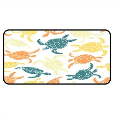 Imagem de Vijiuko Tapetes de cozinha coloridos tartarugas marinhas área de cozinha tapetes e tapetes antiderrapantes tapete de cozinha tapetes laváveis para chão de cozinha escritório em casa pia lavanderia interior exterior 101,6 x 50,8 cm