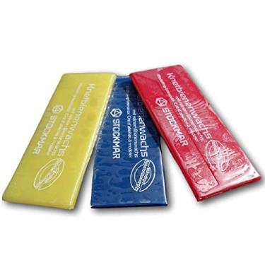 Imagem de Stockmar Modelagem de cera de abelha - 3 peças sortidas vermelho, amarelo e azul