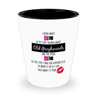 Imagem de DogsMakeMeHappy Copo de shot Old Greyhounds, ideia de presente de galgo velho, presente para galgos velhos, ideia de e Natal