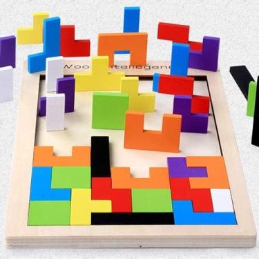 Imagem de Quebra cabeça de madeira, jogo de raciocínio, puzzle, brinquedos educativos, brinquedo montessori.