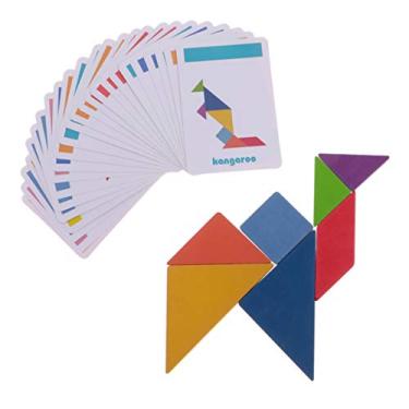 Imagem de Quebra-cabeças De Quebra-cabeças Para Crianças Quebra-cabeça Infantil Tangram Quebra-cabeça De Bloco Brinquedos De Desenvolvimento Caixa De Lata Pré Escola De Madeira Blocos