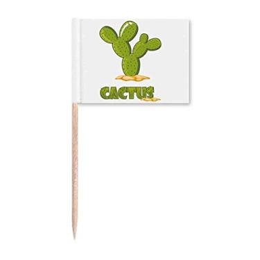 Imagem de Bandeiras de palito verde de cacto, suculentas em vaso para decoração de festa