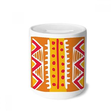 Imagem de DIYthinker Orange Line Totems Civilização Antiga Dinheiro Caixa Cerâmica Porta-Moedas Presente Porquinho