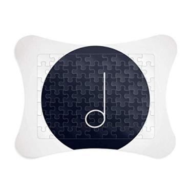 Imagem de White Music Mim Notes Moldura preta para quebra-cabeça de papel para casa