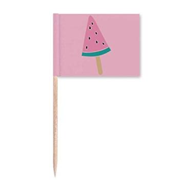Imagem de Melancia rosa doce sorvete picolé bandeiras para decoração de festa