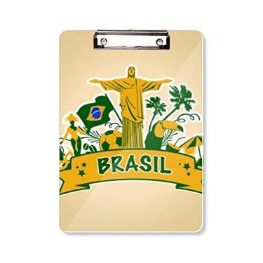 Imagem de Suporte de futebol Corcovado Parrot Brazil prancheta pasta bloco de escrita placa de apoio A4