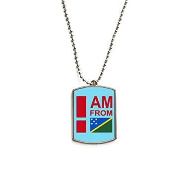 Imagem de DIYthinker Colar com pingente I Am from Solomon Islands de aço inoxidável para cachorro