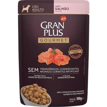 Imagem de Ração Úmida GranPlus Sachê Gourmet Salmão para Cães Adultos - 100 g