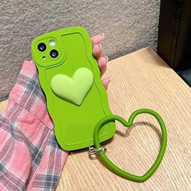 Imagem de Capa de telefone de ondas de silicone com anel de coração 3D para Samsung Galaxy A71 A51 A31 A21 A11 A01 A10 A20 A30 A50 A7 2018 A13 Lite 4G Soft Cove, anel de coração verde, para Galaxy A04 4G