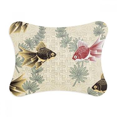 Imagem de Goldfish Water Weeds Moldura de quebra-cabeça Japão Decoração de imagem Enfeite de jogo de quebra-cabeça