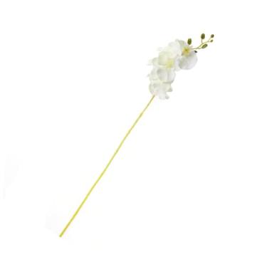 Imagem de Ciieeo flores de seda orquídeas artificiais flores decorativas decoração de casa flores artificiais buquê falso Flor artificial Phalaenopsis flor decorativa pano de seda branco