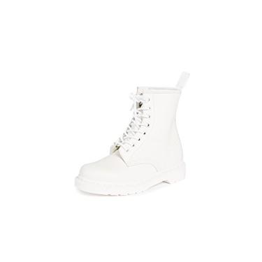 Imagem de Dr. Martens, 1460 mono bota de couro com 8 olhos para homens e mulheres, preto liso, 40 feminino/40 masculino, Branco liso, 6 Women/5 Men