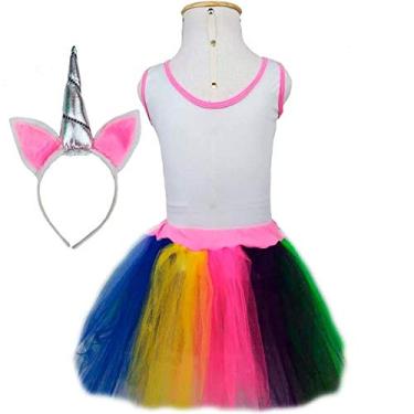 Imagem de Fantasia de Unicórnio Infantil Feminino Com Tiara PP - 2