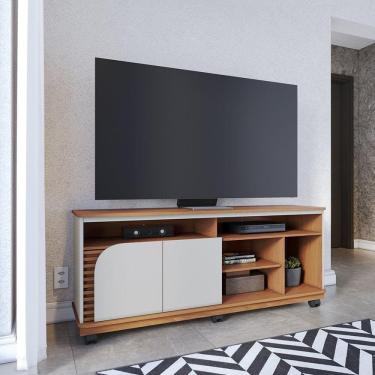 Imagem de Rack Bancada 2 Portas Jurere 1500 Freijó / Off White Matte