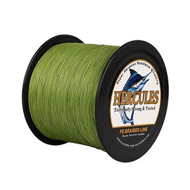 Imagem de Hercules Linha de pesca trançada super forte 4 fios super econômico de 1,8 kg a 2,3 kg Teste para água salgada, 109/328 / 547/1094 jardas (100 m / 300 m / 500 m / 1000 m), Diam# 0,08 mm - 0,55 mm Pesca esportiva, Army Green, 100LB(45.4KG)-0.55MM-1094YDS(1000M)