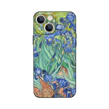 Imagem de Capa de telefone compatível com iPhone 13 Mini, arte fina de flores silvestres Van Gogh arte bonita estética à prova de choque capa protetora para meninas 5,4 polegadas