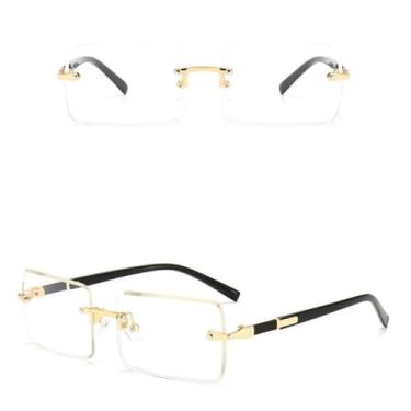 Imagem de Ã“culos de sol sem aro retângulo moda mulheres homens tons pequeno quadrado óculos de sol para feminino masculino verão viajando oculos, c4, um tamanho