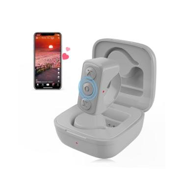 Imagem de Anel de rolagem remoto para TikTok, virador de página Bluetooth para iPad iPhone, controle remoto Scroller para TIK Tok, controle remoto do obturador da câmera para iOS, Android - cinza