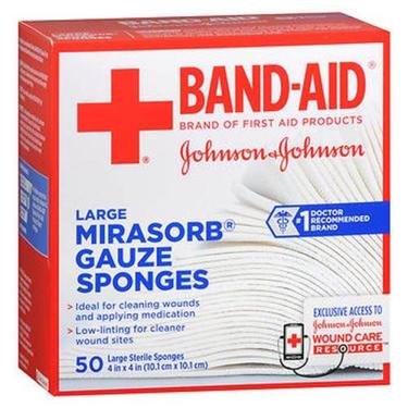 Imagem de BAND-AID Miras Gaze Sponges Grandes 4 polegadas x 4 polegadas 50 Cada por Aveeno