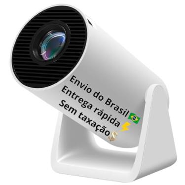 Imagem de Projetor Portátil De Led Com Suporte, 5G e Wifi 6, Bluetooth 5.0, Android 11 Smart Cinema, Auto Correção Horizontal, 4K, Full HD - 110/220V – Mini Projetor Portátil
