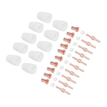 Imagem de Kit de Consumíveis de Tocha de Corte de Plasma CNC de Precisão 40 Unidades, Bicos de Plasma e Kit de Consumíveis de Eletrodos de Substituição para Equipamento de Corte de Plasma