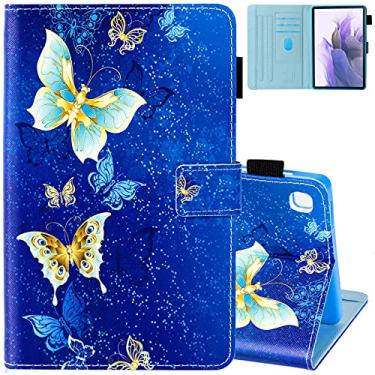 Imagem de Dteck Capa para tablet Samsung Galaxy Tab A7 Lite 22.1 cm 2021 (SM-T220/T225/T227), capa fina protetora de couro PU com ângulos de visualização de suporte ajustável, 3 compartimentos para cartão, alça