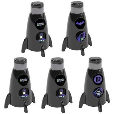 Imagem de Kit 5 Garrafinhas dos Batman Lembrancinhas e Decoração Festa - Plasúti