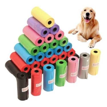 Imagem de Kit 12 Refil Cata Caca Rolinhos Pet Sacolas Saquinho De Lixo para Cach